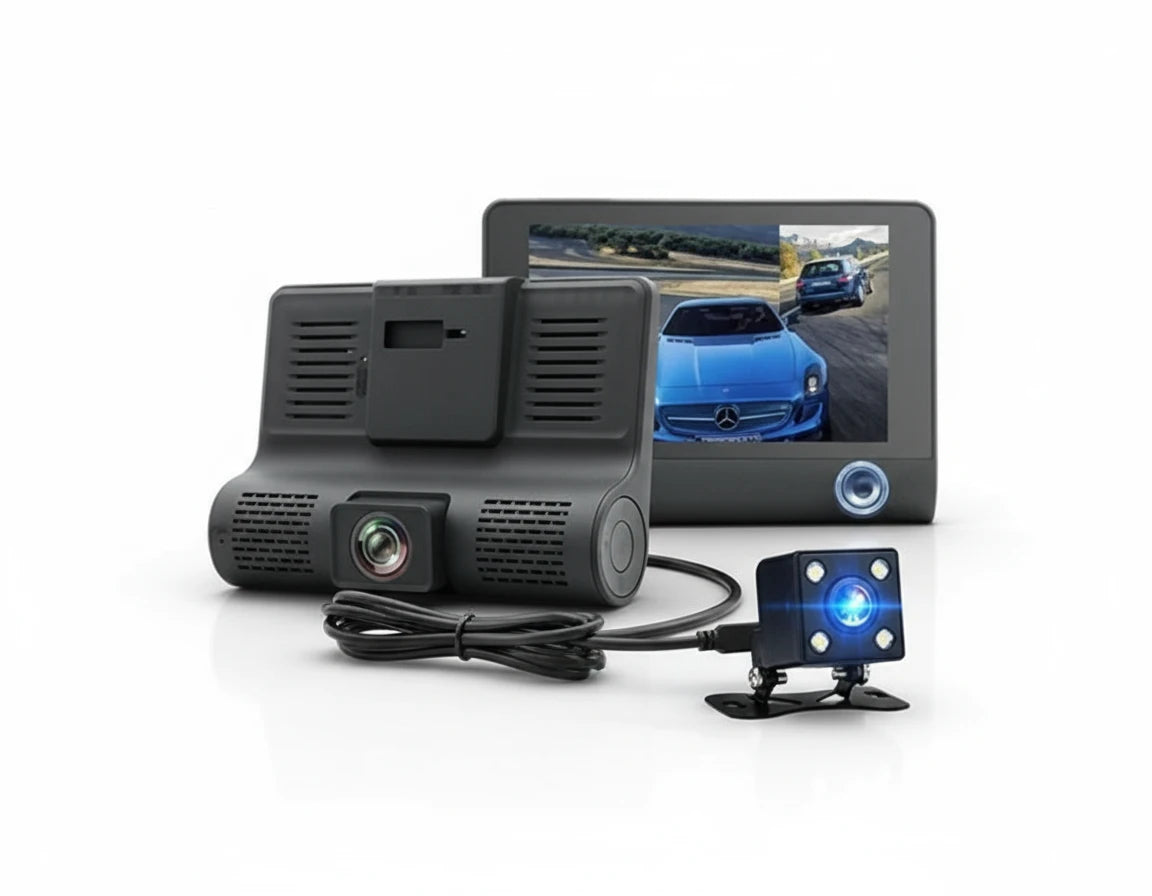 Camera Auto Tripla| Fata/Spate/Interior| 4 inch| Full HD